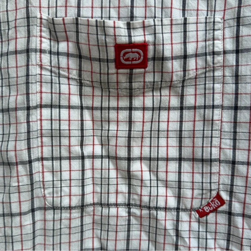 Ecko Unlimited The Dwyer Black Red White Plaid Button Up L The Woven Shirt M8